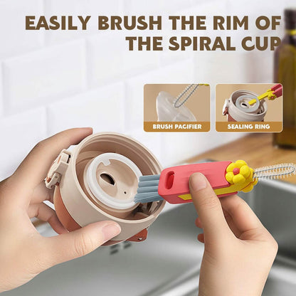 3-Piece: 3-in-1 Petal Cup Lid Cleaning Brush DailySale