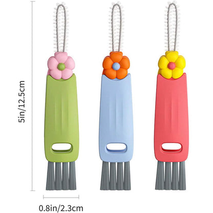 3-Piece: 3-in-1 Petal Cup Lid Cleaning Brush DailySale