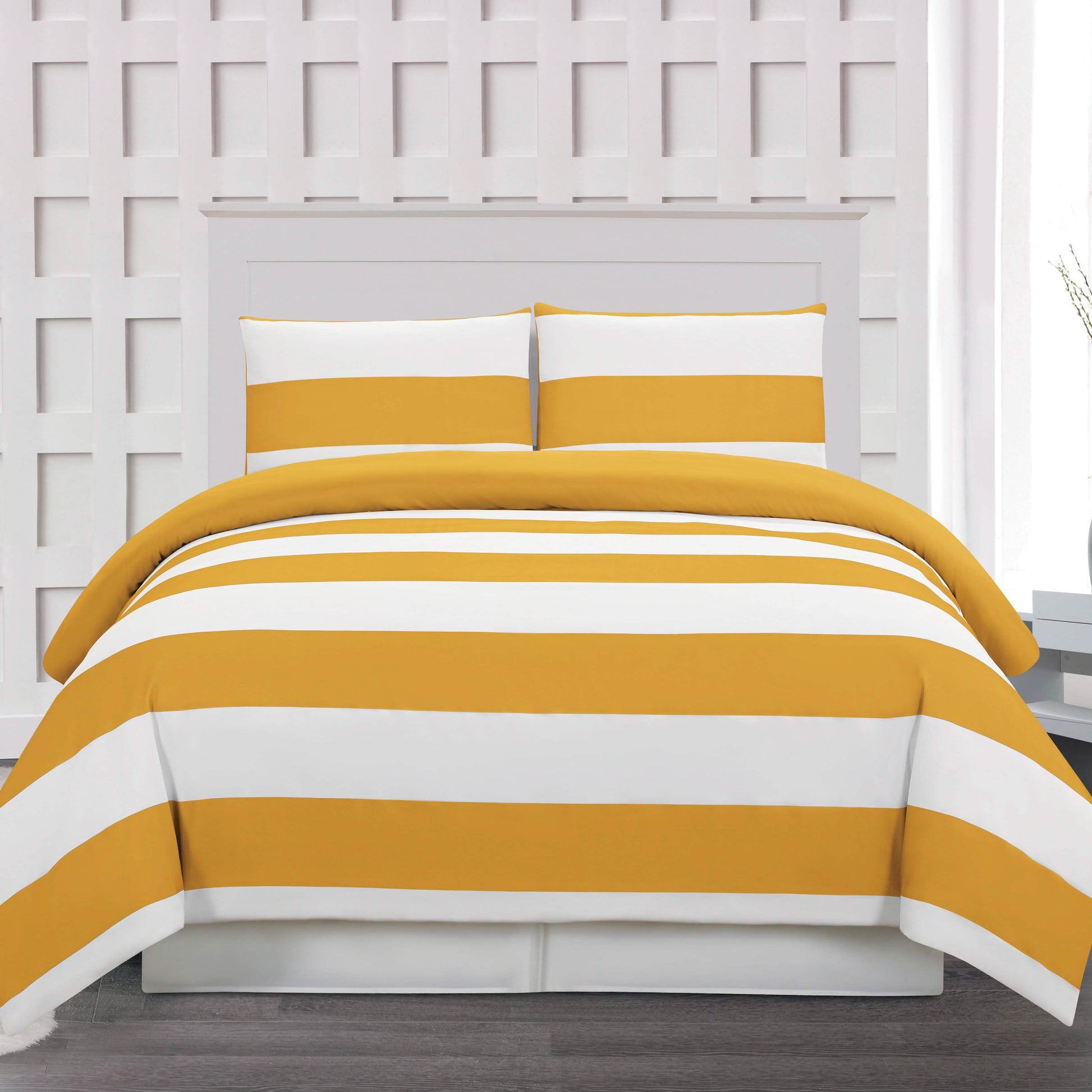 3-Piece: Cabana Stripe Reversible Hypoallergenic Duvet Set DailySale