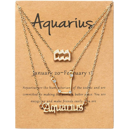 3-Piece: Constellation Zodiac Layer Necklaces DailySale