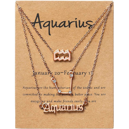 3-Piece: Constellation Zodiac Layer Necklaces DailySale
