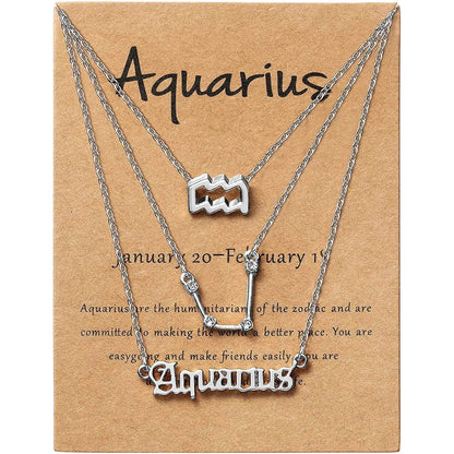 3-Piece: Constellation Zodiac Layer Necklaces DailySale