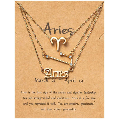 3-Piece: Constellation Zodiac Layer Necklaces DailySale