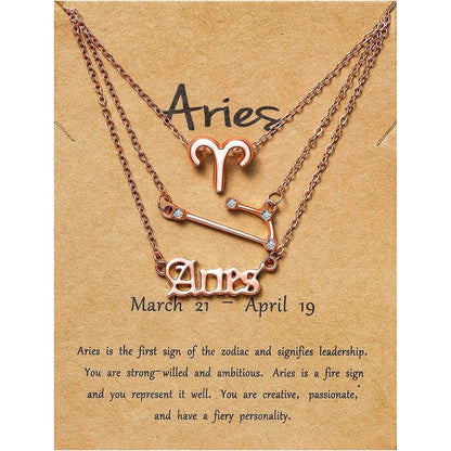 3-Piece: Constellation Zodiac Layer Necklaces DailySale