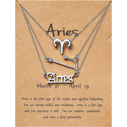 3-Piece: Constellation Zodiac Layer Necklaces DailySale
