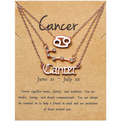 3-Piece: Constellation Zodiac Layer Necklaces DailySale