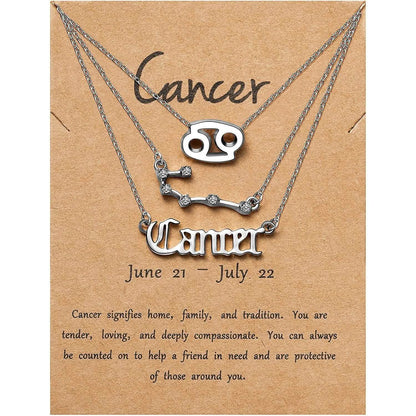 3-Piece: Constellation Zodiac Layer Necklaces DailySale