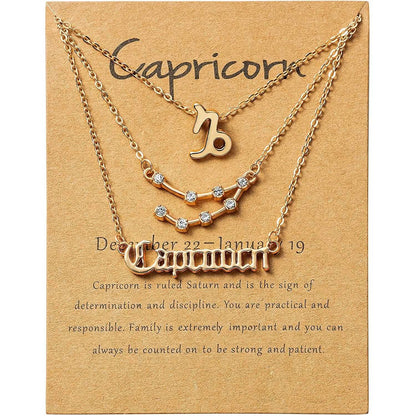 3-Piece: Constellation Zodiac Layer Necklaces DailySale