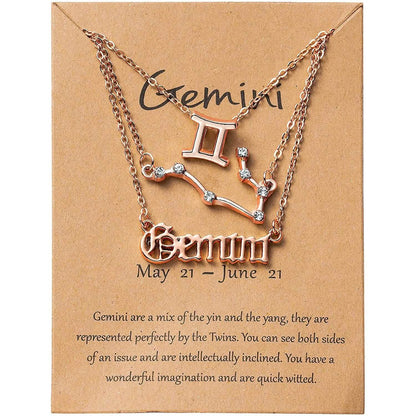 3-Piece: Constellation Zodiac Layer Necklaces DailySale