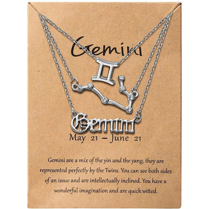 3-Piece: Constellation Zodiac Layer Necklaces DailySale