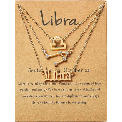 3-Piece: Constellation Zodiac Layer Necklaces DailySale
