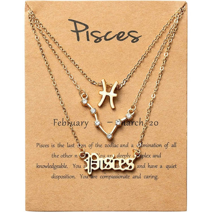 3-Piece: Constellation Zodiac Layer Necklaces DailySale