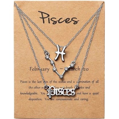 3-Piece: Constellation Zodiac Layer Necklaces DailySale