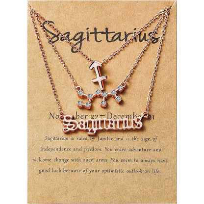 3-Piece: Constellation Zodiac Layer Necklaces DailySale