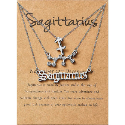 3-Piece: Constellation Zodiac Layer Necklaces DailySale