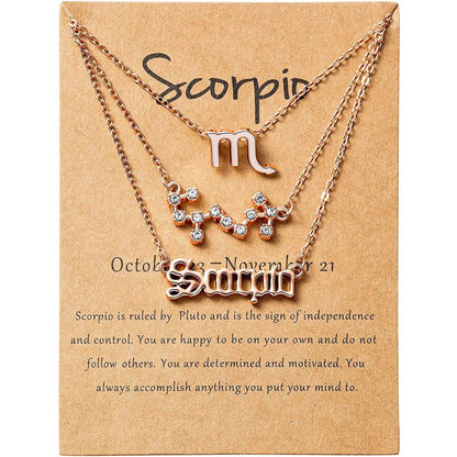 3-Piece: Constellation Zodiac Layer Necklaces DailySale