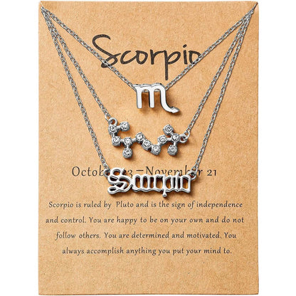 3-Piece: Constellation Zodiac Layer Necklaces DailySale