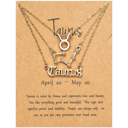 3-Piece: Constellation Zodiac Layer Necklaces DailySale