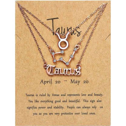 3-Piece: Constellation Zodiac Layer Necklaces DailySale