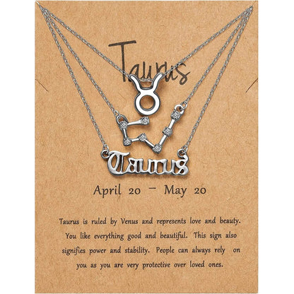 3-Piece: Constellation Zodiac Layer Necklaces DailySale