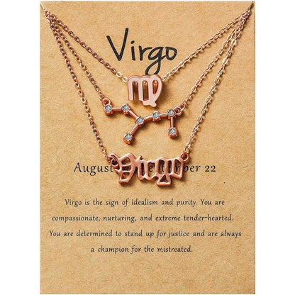 3-Piece: Constellation Zodiac Layer Necklaces DailySale