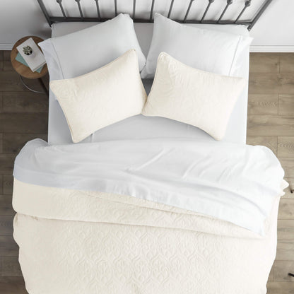 3-Piece: Damask Quilted Coverlet Set DailySale