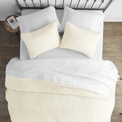 3-Piece: Damask Quilted Coverlet Set DailySale