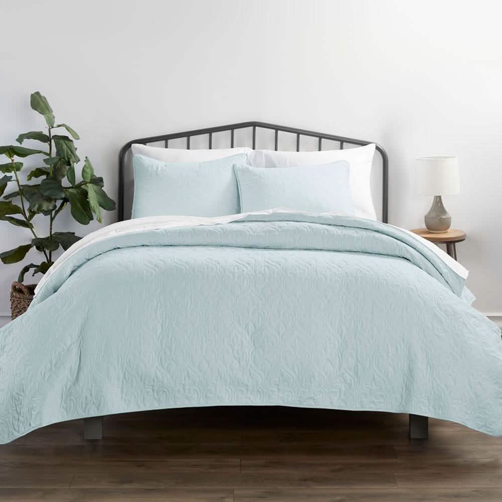 3-Piece: Damask Quilted Coverlet Set DailySale