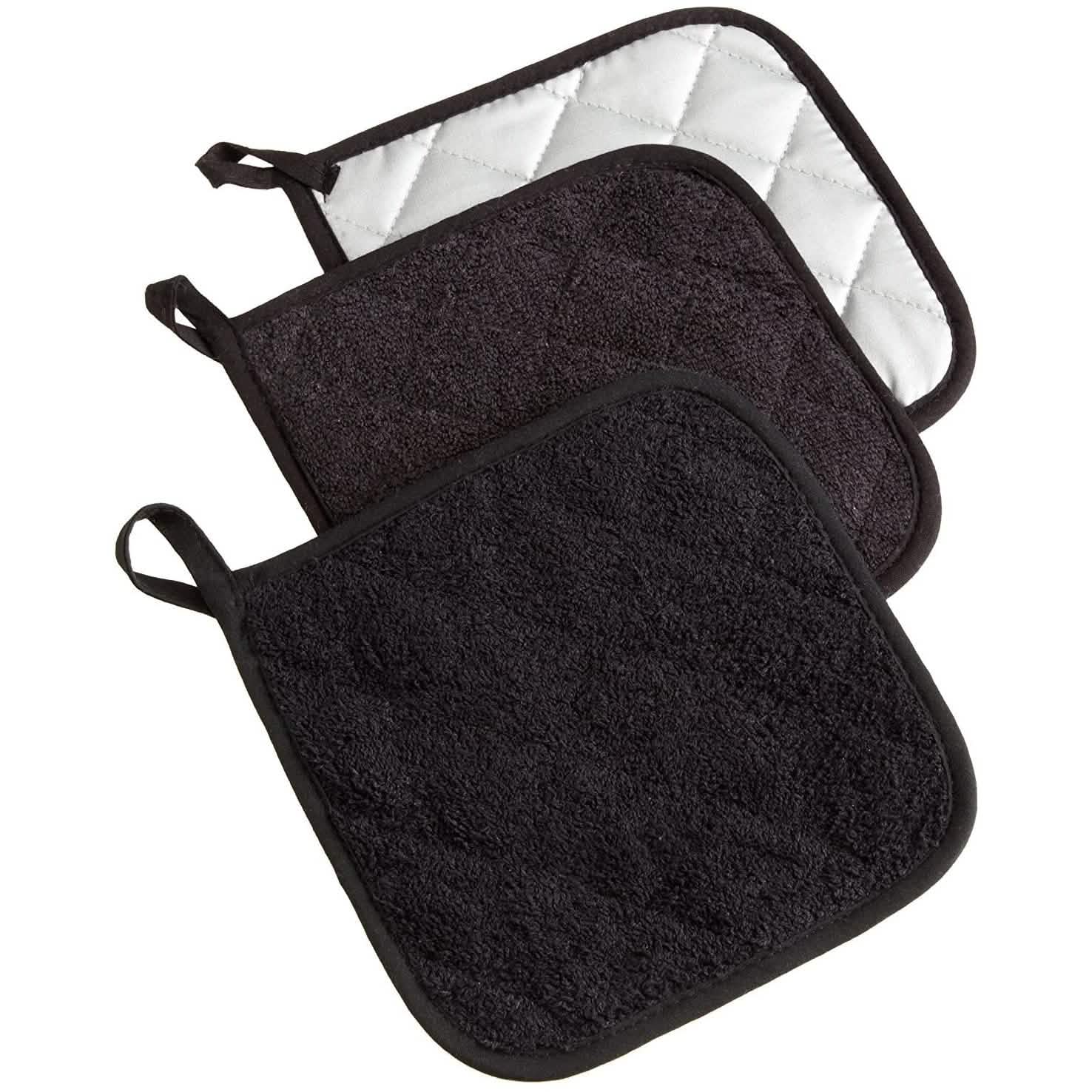 3-Piece: DII Basic Terry Collection Quilted 100% Cotton Potholder DailySale