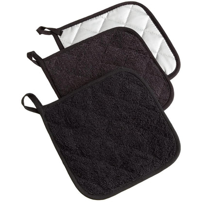 3-Piece: DII Basic Terry Collection Quilted 100% Cotton Potholder DailySale