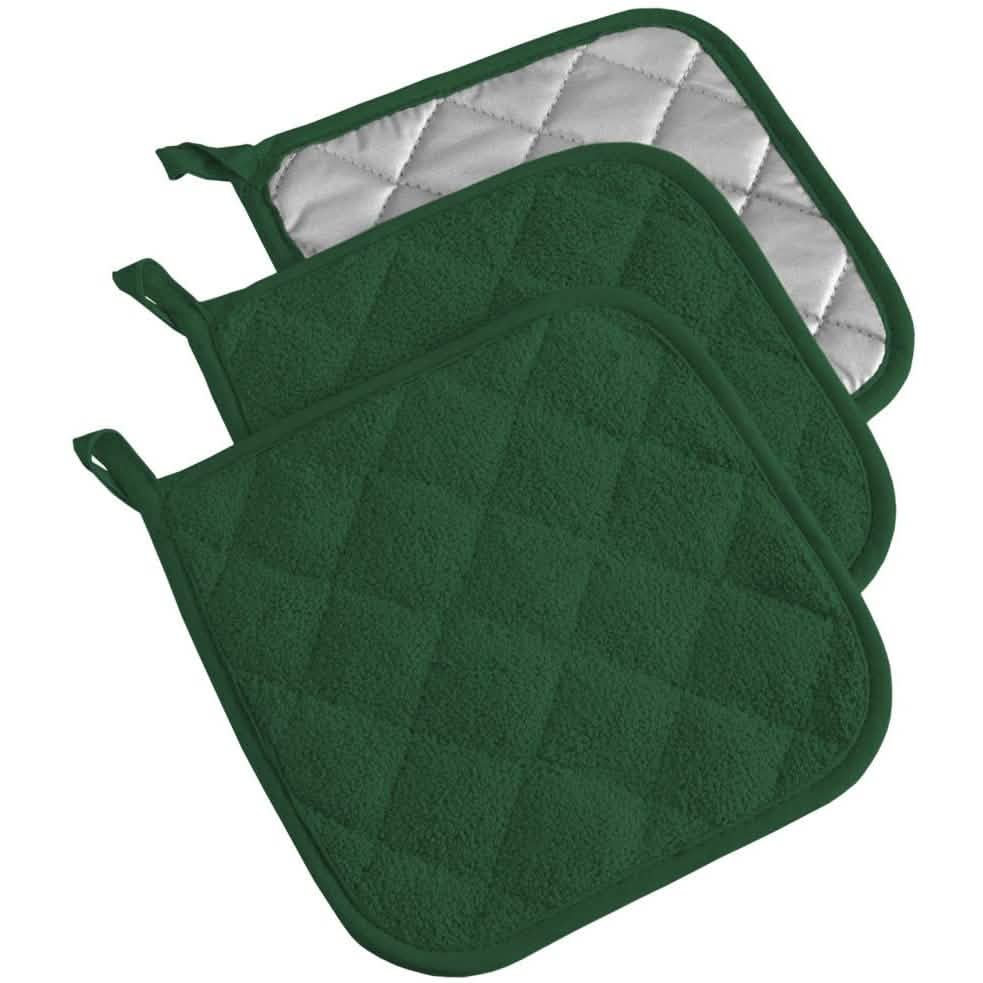 3-Piece: DII Basic Terry Collection Quilted 100% Cotton Potholder DailySale
