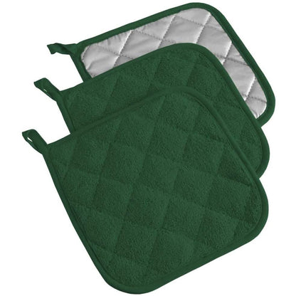 3-Piece: DII Basic Terry Collection Quilted 100% Cotton Potholder DailySale