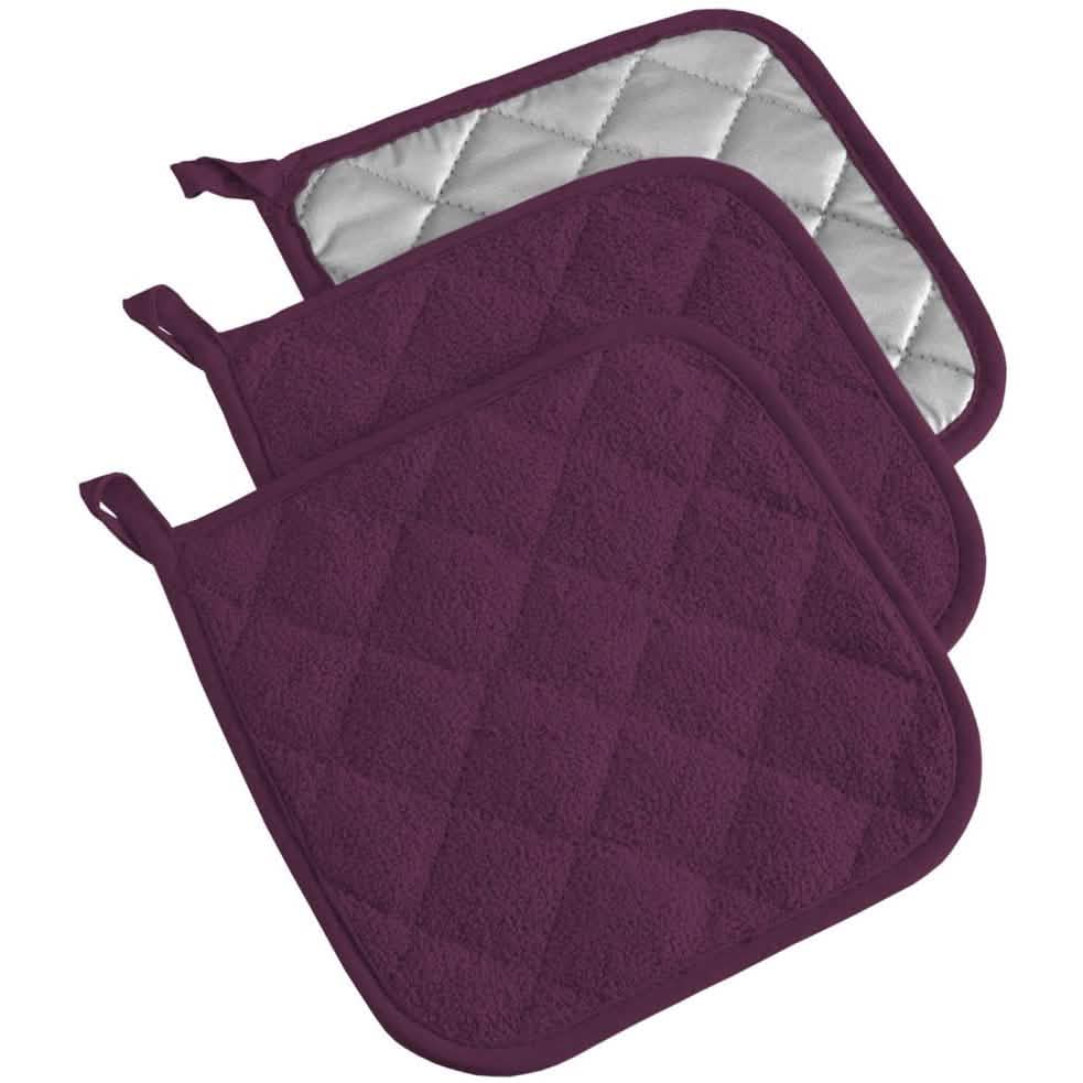 3-Piece: DII Basic Terry Collection Quilted 100% Cotton Potholder DailySale