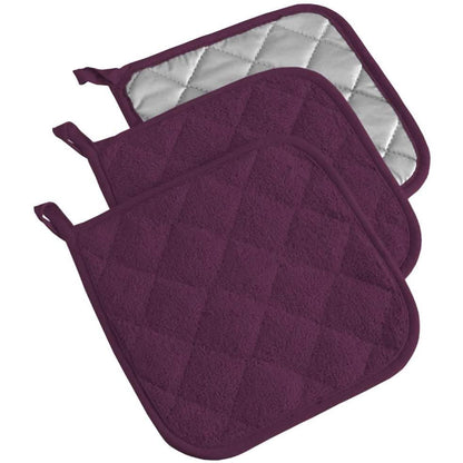 3-Piece: DII Basic Terry Collection Quilted 100% Cotton Potholder DailySale