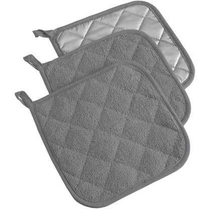 3-Piece: DII Basic Terry Collection Quilted 100% Cotton Potholder DailySale
