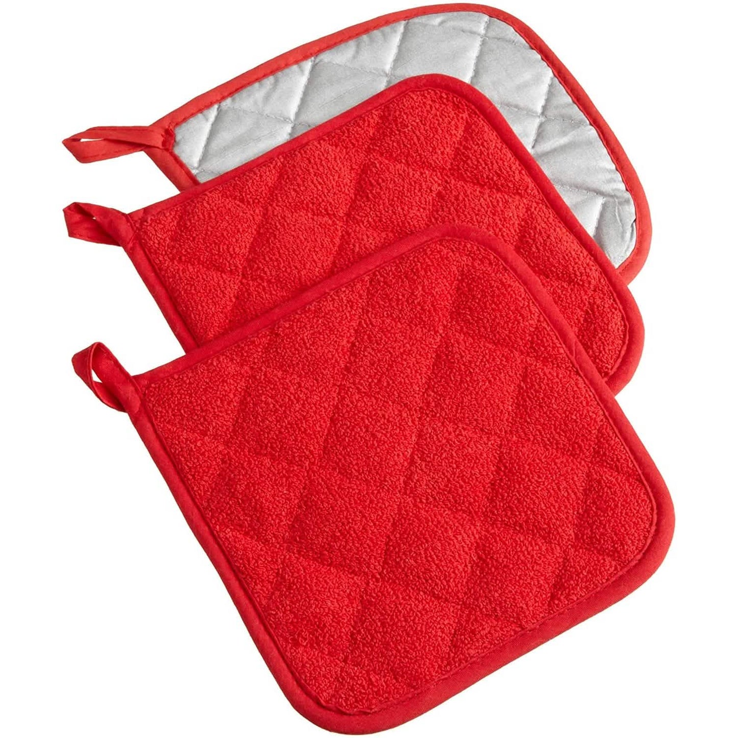 3-Piece: DII Basic Terry Collection Quilted 100% Cotton Potholder DailySale