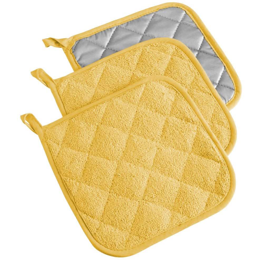 3-Piece: DII Basic Terry Collection Quilted 100% Cotton Potholder DailySale