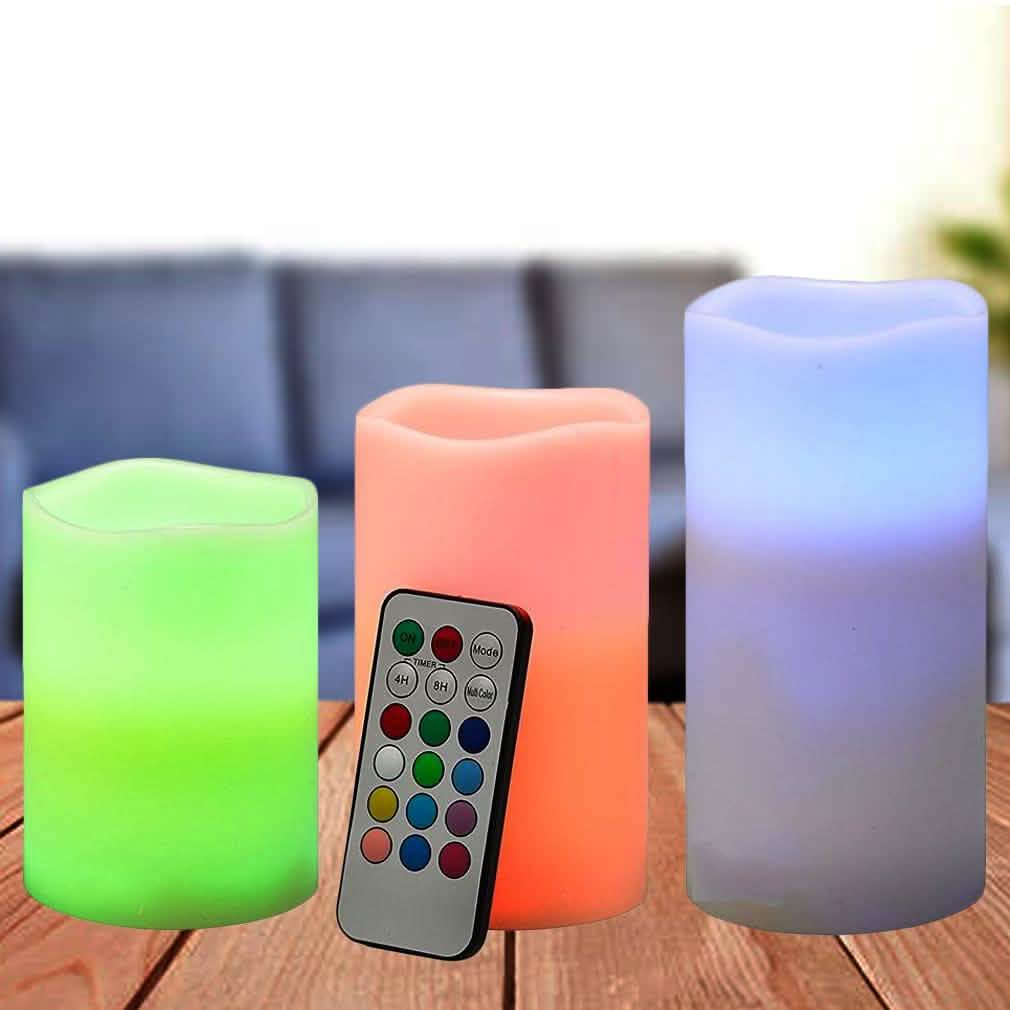 3-Piece: Flameless LED Color-Changing Candles DailySale