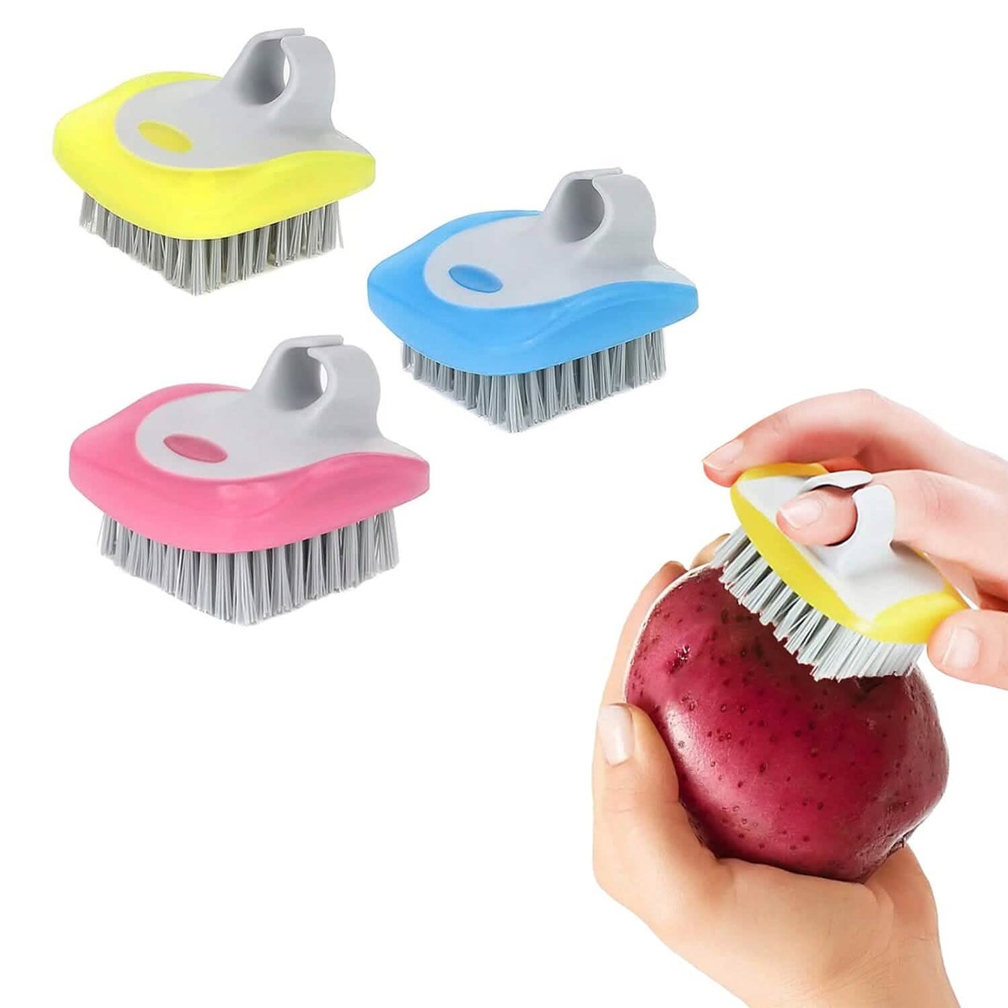3-Piece: Fruit and Vegetable Brush Cleaner Scrubber with Soft Bristles DailySale