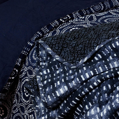 3-Piece: Global Indigo Mudcloth Cotton Quilt Set DailySale