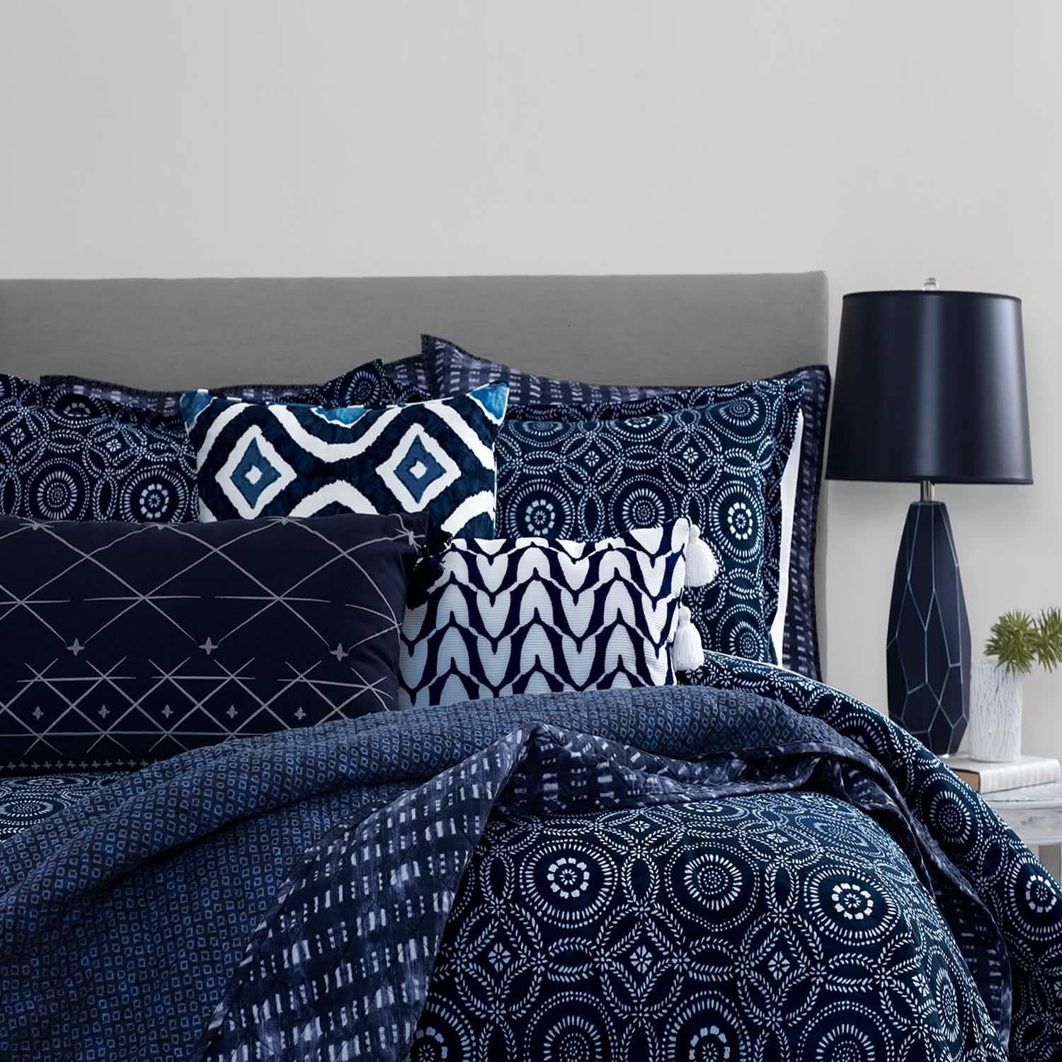 3-Piece: Global Indigo Mudcloth Cotton Quilt Set DailySale
