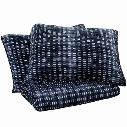 3-Piece: Global Indigo Mudcloth Cotton Quilt Set DailySale