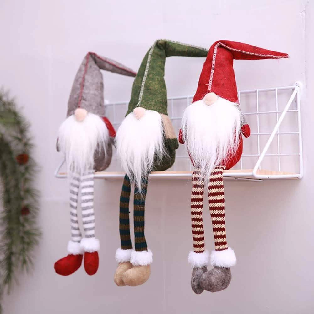 3 Piece: Handmade Sitting Long-Legged Christmas Elf Bottle Decoration Set DailySale