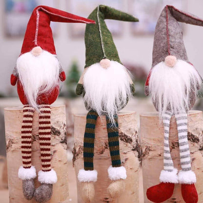 3 Piece: Handmade Sitting Long-Legged Christmas Elf Bottle Decoration Set DailySale