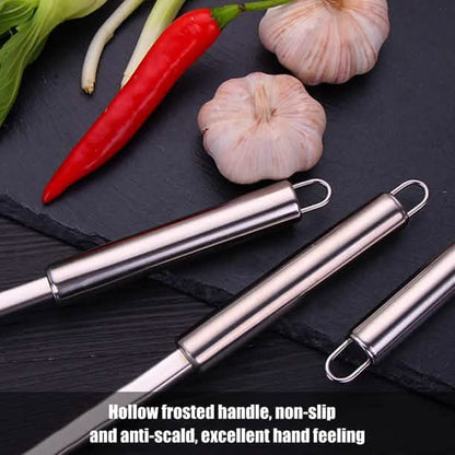 3-Piece: Heavy-Duty BBQ Grilling Stainless Steel Spatula Fork and Tongs DailySale