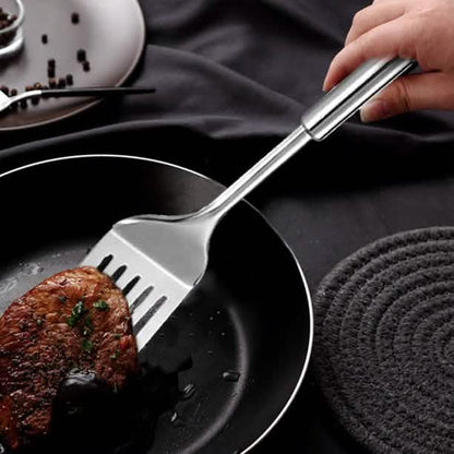 3-Piece: Heavy-Duty BBQ Grilling Stainless Steel Spatula Fork and Tongs DailySale