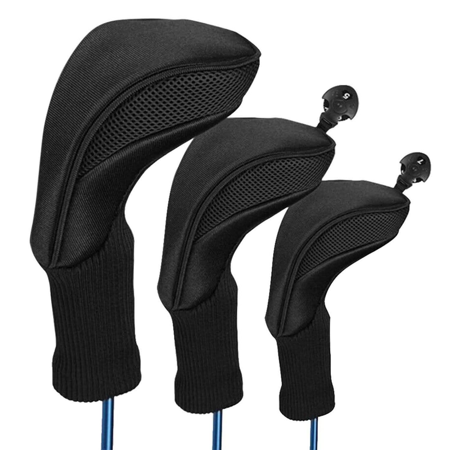 3-Piece: Long Neck Mesh Golf Club Head Cover DailySale