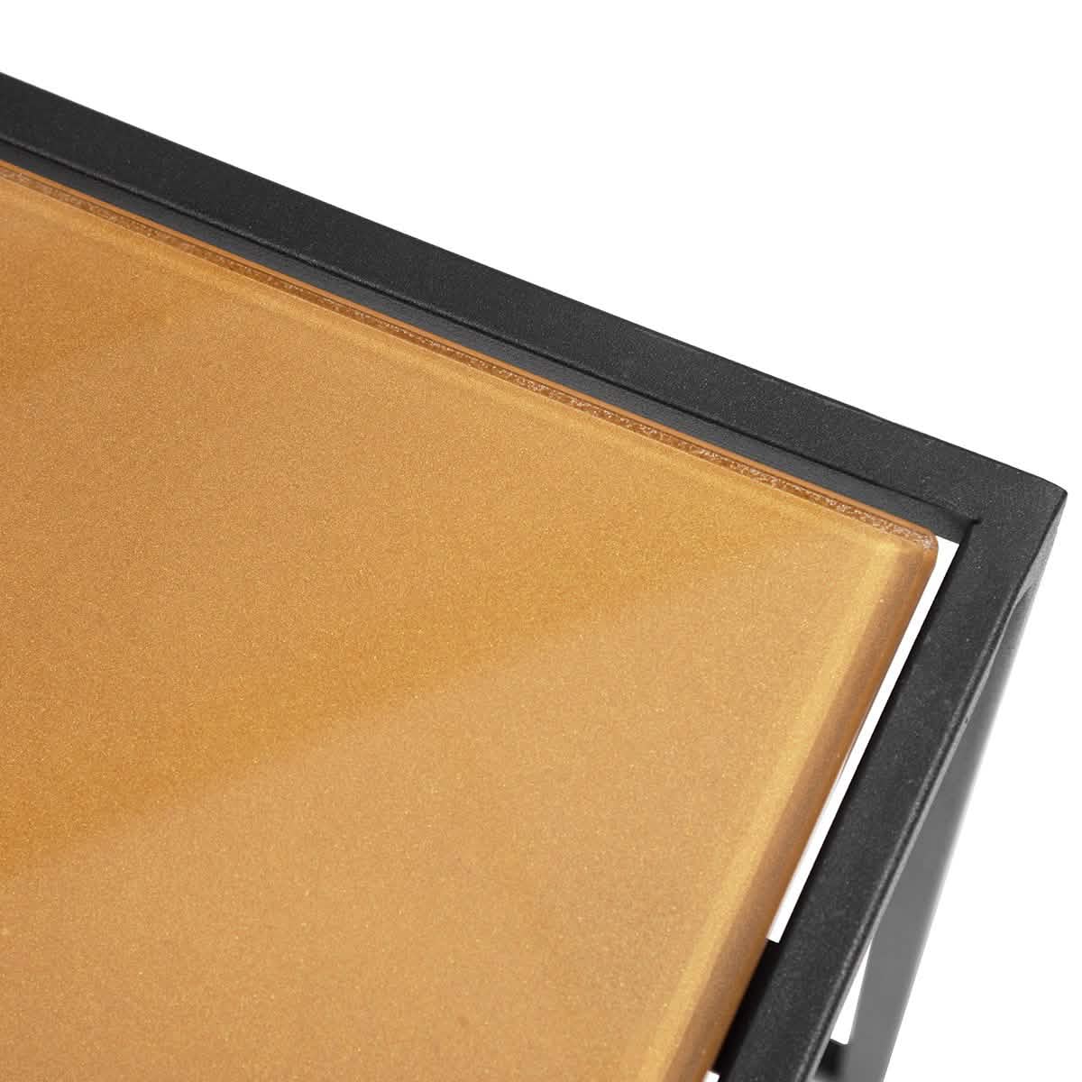 3-Piece: Mirror Top Nesting Coffee Table End Desk/Side Table Set in Black Steel Tube DailySale