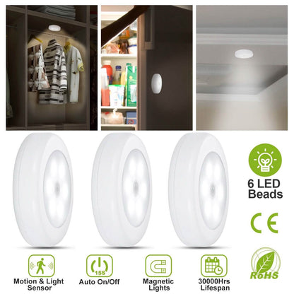 3-Piece: Motion Sensor Stick-on Cordless Night LED Lamp DailySale