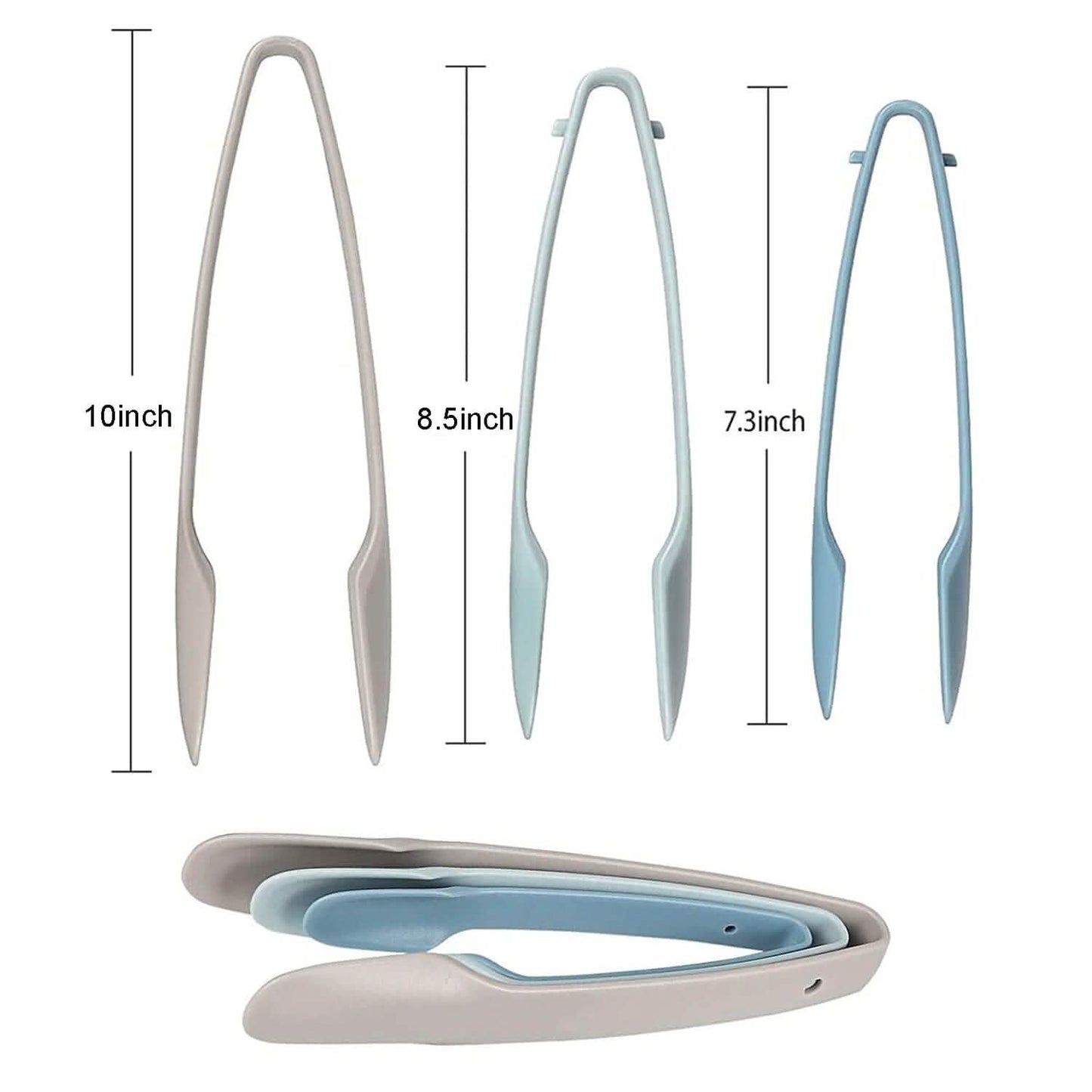 3-Piece: Non-Slip Multifunctional Food Tongs Clamps Cooking Kitchen Gadget DailySale